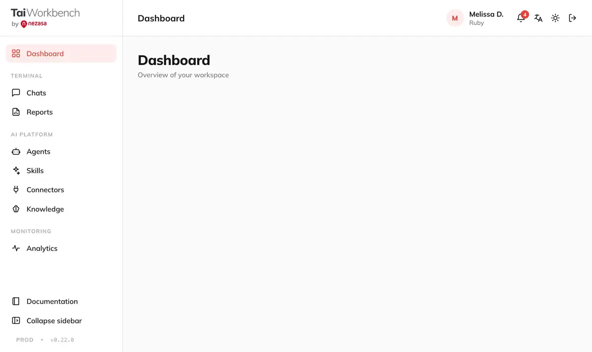 tai workbench nezasa's ai agents platform